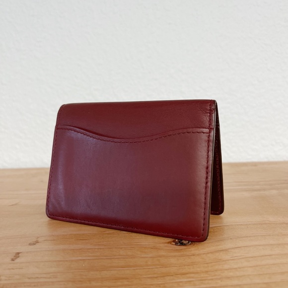 RARE Leather LOUIS VUITTON Bifold Compact Wallet Cardholder in Wine - Picture 6 of 7